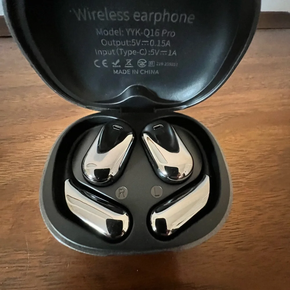 Q16 Pro Black Open-Ear True Wireless Earbuds